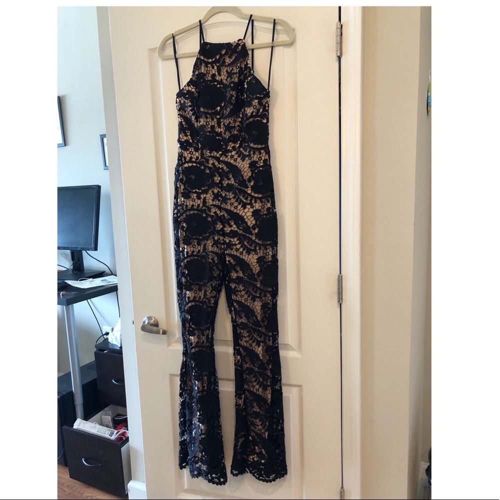 L’atiste Lace Pant Romper with flared legs